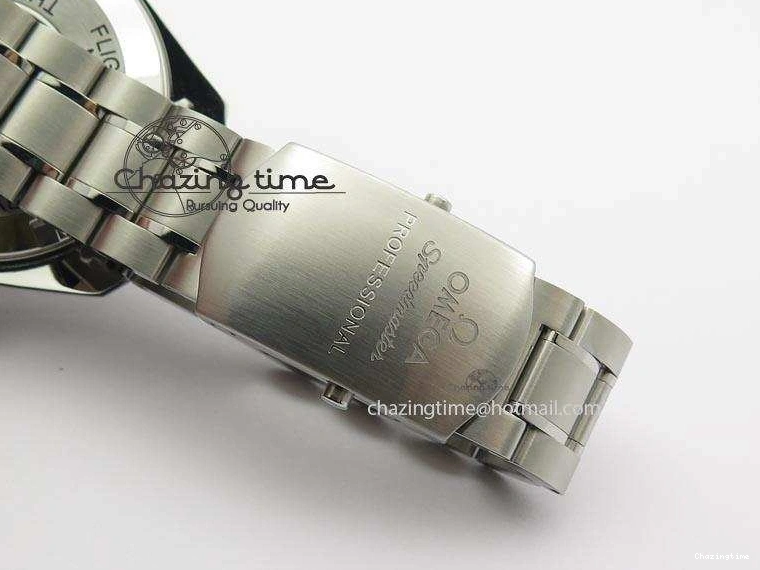 0524 Effortless Speedmaster Apollo 11 On SS Bracelet Manual Winding Chrono Movement 8225